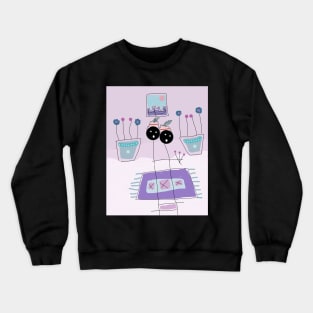 Kids Visiting Stick Figure Crewneck Sweatshirt